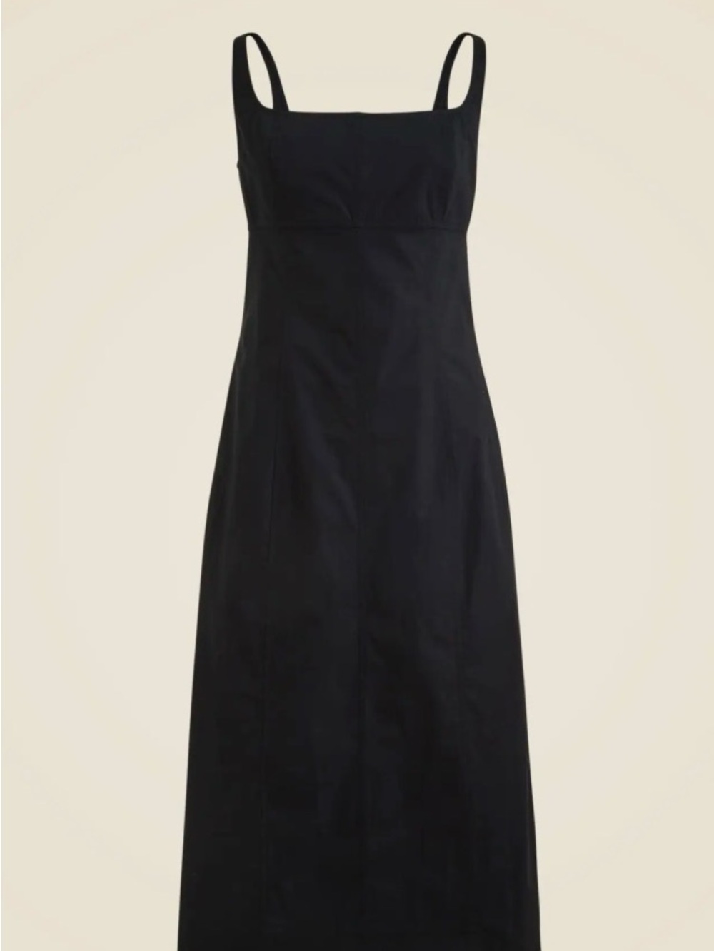 J. Crew Black Square-Neck Midi Dress